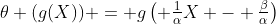 \theta (g(X)) = g\left( \tfrac{1}{\alpha}X - \tfrac{\beta}{\alpha}\right)