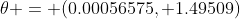 \theta = (0.00056575, 1.49509)