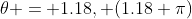 \theta = 1.18, (1.18+\pi)