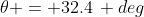 \theta = 32.4\, deg