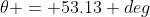 \theta = 53.13 deg