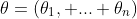 \theta=(\theta_1, ... \theta_n)