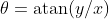 \theta=\mathrm{atan}(y/x)