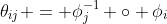 \theta_{ij} = \phi^{-1}_j \circ \phi_i