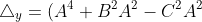 \triangle_{y}=(A^4+B^2A^2-C^2A^2)z^2-2A^2CDz+(A^4+B^2A^2-D^2A^2)
