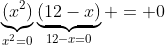 \underbrace{(x^2)}_{x^2=0}\underbrace{(12-x)}_{12-x=0} = 0