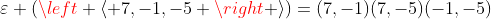 \varepsilon (\left \langle 7,-1,-5 \right \rangle)=(7,-1)(7,-5)(-1,-5)