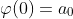 \varphi(0)=a_{0}