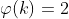 \varphi(k)=2