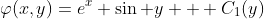 \varphi(x,y)=e^x \sin y + C_1(y)