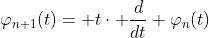 \varphi_{n+1}(t)= t\cdot \frac{d}{dt} \varphi_{n}(t)