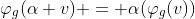 \varphi_g(\alpha v) = \alpha(\varphi_g(v))