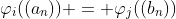 \varphi_i((a_n)) = \varphi_j((b_n))