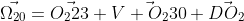 \vec{\Omega_{20}}=\vec{O_{2}23}+\vec{V O_{2}30}+\vec{DO_2}