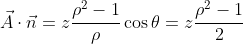 \vec{A}\cdot\vec{n}=z\frac{\rho^2-1}{\rho}\cos\theta=z\frac{\rho^2-1}{2}