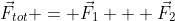 \vec{F}_{tot} = \vec{F}_1 + \vec{F}_2