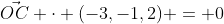 \vec{OC} \cdot (-3,-1,2) = 0