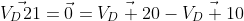 \vec{V_D21}=\vec{0}=\vec{V_D 20}-\vec{V_D 10}