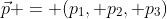 \vec{p} = (p_1, p_2, p_3)