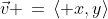 \vec{v} \,=\,\langle x,y\rangle