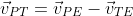 \vec{v}_{PT}=\vec{v}_{PE}-\vec{v}_{TE}