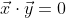 \vec{x}\cdot\vec{y}=0