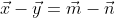 \vec{x}-\vec{y}=\vec{m}-\vec{n}