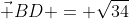 \vec {BD} = \sqrt{34}