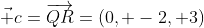 \vec c=\overrightarrow{QR}=(0, -2, 3)