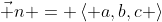 \vec n = \left< a,b,c \right>