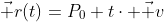 \vec r(t)=P_0+t\cdot \vec v