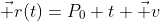 \vec r(t)=P_0+t \vec v