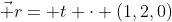 \vec r= t \cdot (1,2,0)