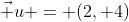 \vec u = (2, 4)