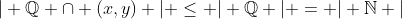\vert \mathbb{Q} \cap (x,y) \vert \leq \vert \mathbb{Q} \vert = \vert \mathbb{N} \vert