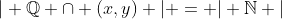 \vert \mathbb{Q} \cap (x,y) \vert = \vert \mathbb{N} \vert
