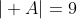 \vert A\vert=9