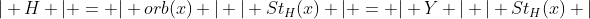 \vert H \vert = \vert orb(x) \vert \vert St_H(x) \vert = \vert Y \vert \vert St_H(x) \vert