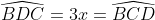 \widehat{BDC}=3x=\widehat{BCD}