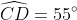 \widehat{CD}=55^\circ
