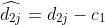 \widehat{d_{2j}}=d_{2j}-c_1