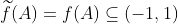 \widetilde{f}(A)=f(A)\subseteq(-1,1)