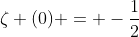 \zeta (0) = -\frac{1}{2}