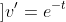 ]v'=e^{-t}