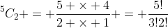 ^5C_2 = \frac{5 \times 4}{2 \times 1} = \frac{5!}{3!2!}
