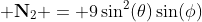 {\bf N}_2 = 9\sin^2(\theta)\sin(\phi)