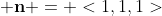 {\bf n} = <1,1,1>