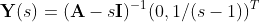 {\bold{Y}}(s)=({\bold{A}}-s{\bold{I}})^{-1}(0,1/(s-1))^T