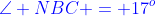 {\color{blue}\angle NBC = 17^o}