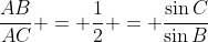 {\dfrac{AB}{AC} = \dfrac{1}{2} = \dfrac{\sin{C}}{\sin{B}}